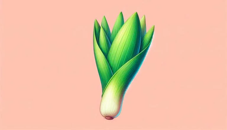 Alho-poró é um vegetal pertencente à família das Alliaceae, com sabor suave e similar ao da cebola. É utilizado em diversas receitas, principalmente em sopas e refogados. (imagem gerada com inteligência artificial)