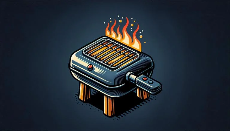 Um aquecedor de grelha é um dispositivo usado para pré-aquecer grelhas de churrasco, melhorando a eficiência do cozimento e ajudando a manter a temperatura constante. (imagem gerada com inteligência artificial)