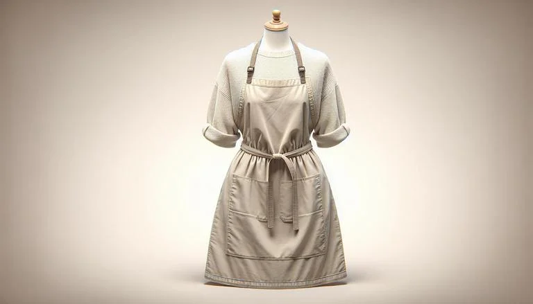 Avental é uma peça de vestuário usada sobre a roupa para proteger contra sujeira ou derramamentos, especialmente durante o preparo de alimentos ou realização de tarefas que possam sujar. (imagem gerada com inteligência artificial)