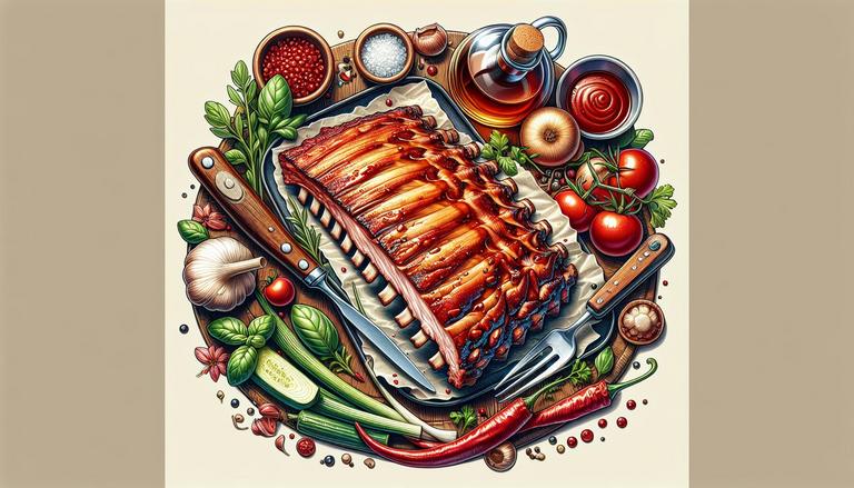 Costelinha é um corte de carne suína que inclui parte das costelas do animal. É popular em churrascos e pode ser preparada assada, cozida ou grelhada, frequentemente acompanhada de molho barbecue. (imagem gerada com inteligência artificial)