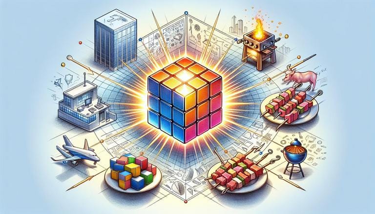 Cubos são sólidos geométricos formados por seis faces quadradas iguais, com todos os ângulos retos e lados iguais, e pertence ao grupo dos poliedros. (imagem gerada com inteligência artificial)