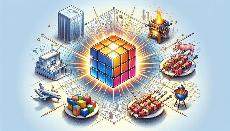 Cubos são sólidos geométricos formados por seis faces quadradas iguais, com todos os ângulos retos e lados iguais, e pertence ao grupo dos poliedros. (imagem gerada com inteligência artificial)