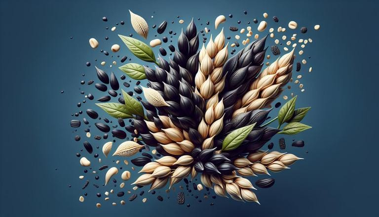 Gergelim - Gergelim é uma planta cujas sementes, ricas em óleos, são usadas na culinária e na produção de óleo. As sementes podem ser pretas, brancas ou marrons. - Um churras - Imagem gerada por IA