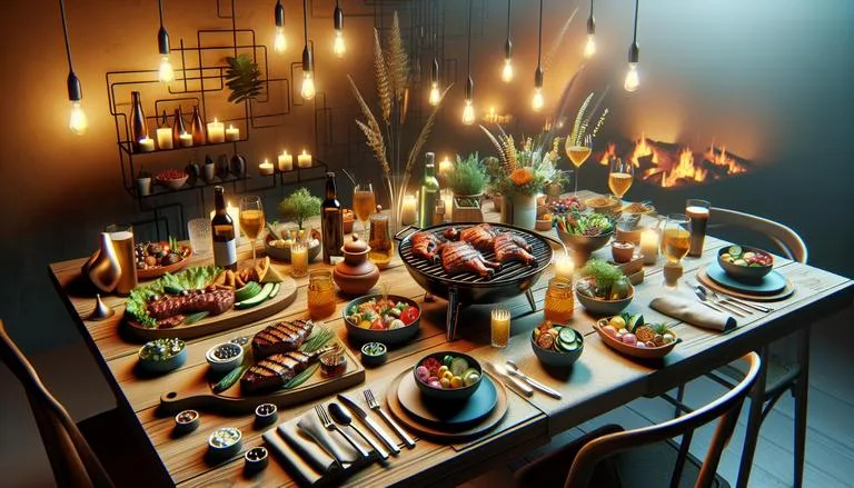 Harmonização - Harmonização é o processo de combinar diferentes elementos para criar uma composição equilibrada e agradável, seja em música, arte, culinária ou estética facial. - Um churras - Imagem gerada por IA