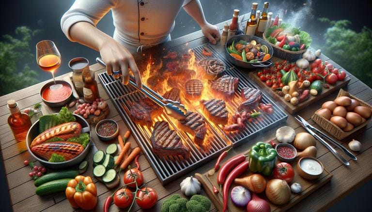 Uso culinário - Uso culinário refere-se à aplicação de ingredientes e técnicas na preparação de alimentos para consumo, envolvendo cozinhar, assar, fritar, entre outros métodos. - Um churras - Imagem gerada por IA