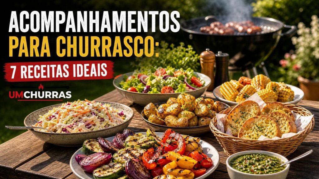 Acompanhamentos para churrasco: 7 receitas ideais 1 Acompanhamentos para churrasco: 7 receitas ideais - Um churras - Imagem gerada por IA