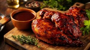 Frango barbecue fácil e irresistível: veja como fazer - Um churras - Imagem gerada por IA