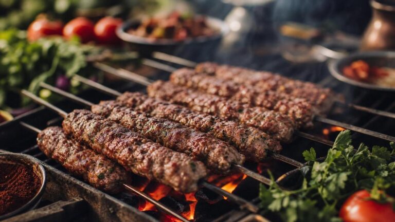 Kafta de cordeiro no espeto: receita e dicas - Um churras - Imagem gerada por IA
