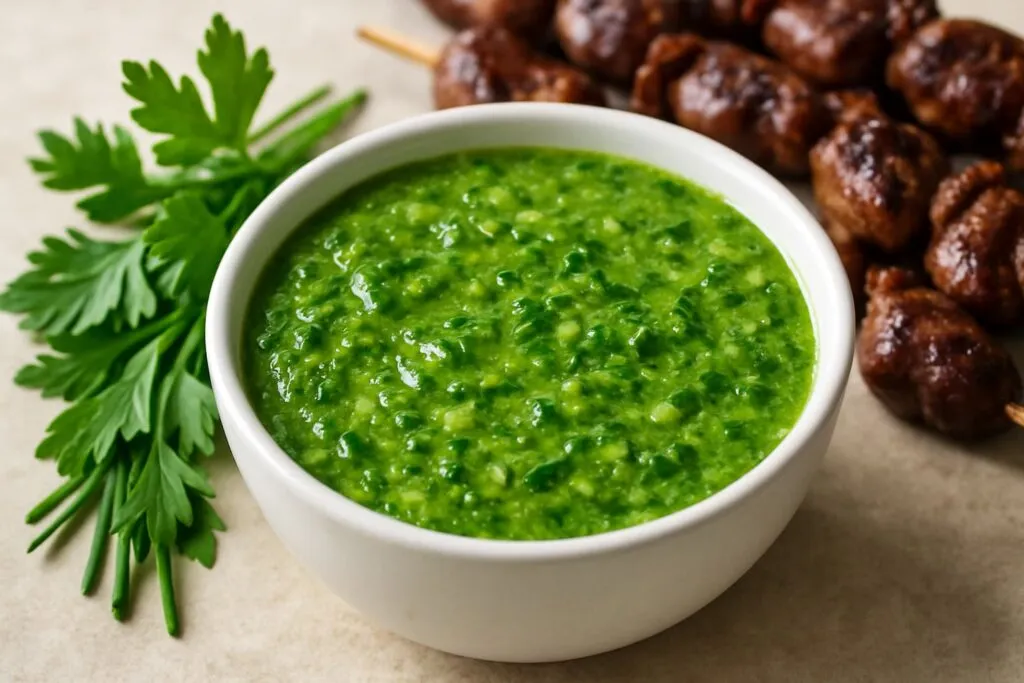 molho verde, molho de alho, molho para churrasco, ervas frescas