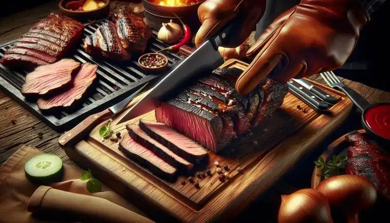 Fatiar é o processo de cortar alimentos, como frutas e legumes, em pedaços finos e uniformes, geralmente usando uma faca ou um fatiador. É uma técnica básica na culinária para preparar ingredientes. (imagem gerada com inteligência artificial)