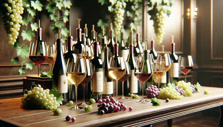 Vinho - Vinho é uma bebida alcoólica produzida pela fermentação do suco de uvas. Varia em tipo, sabor e teor alcoólico, abrangendo categorias como tinto, branco e espumante. - Um churras - Imagem gerada por IA