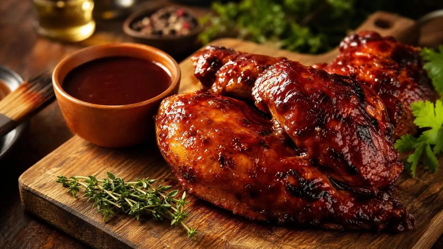 Frango barbecue fácil e irresistível: veja como fazer - Um churras - Imagem gerada por IA