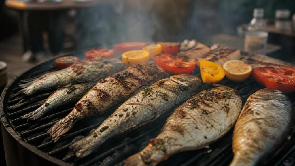 Grelhar Peixes na Churrasqueira: Técnicas e Dicas - Um churras - Imagem gerada por IA